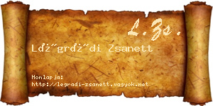 Légrádi Zsanett névjegykártya